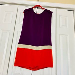 Boutique purple, orange and gray shift dress. Size Large (6-8)
